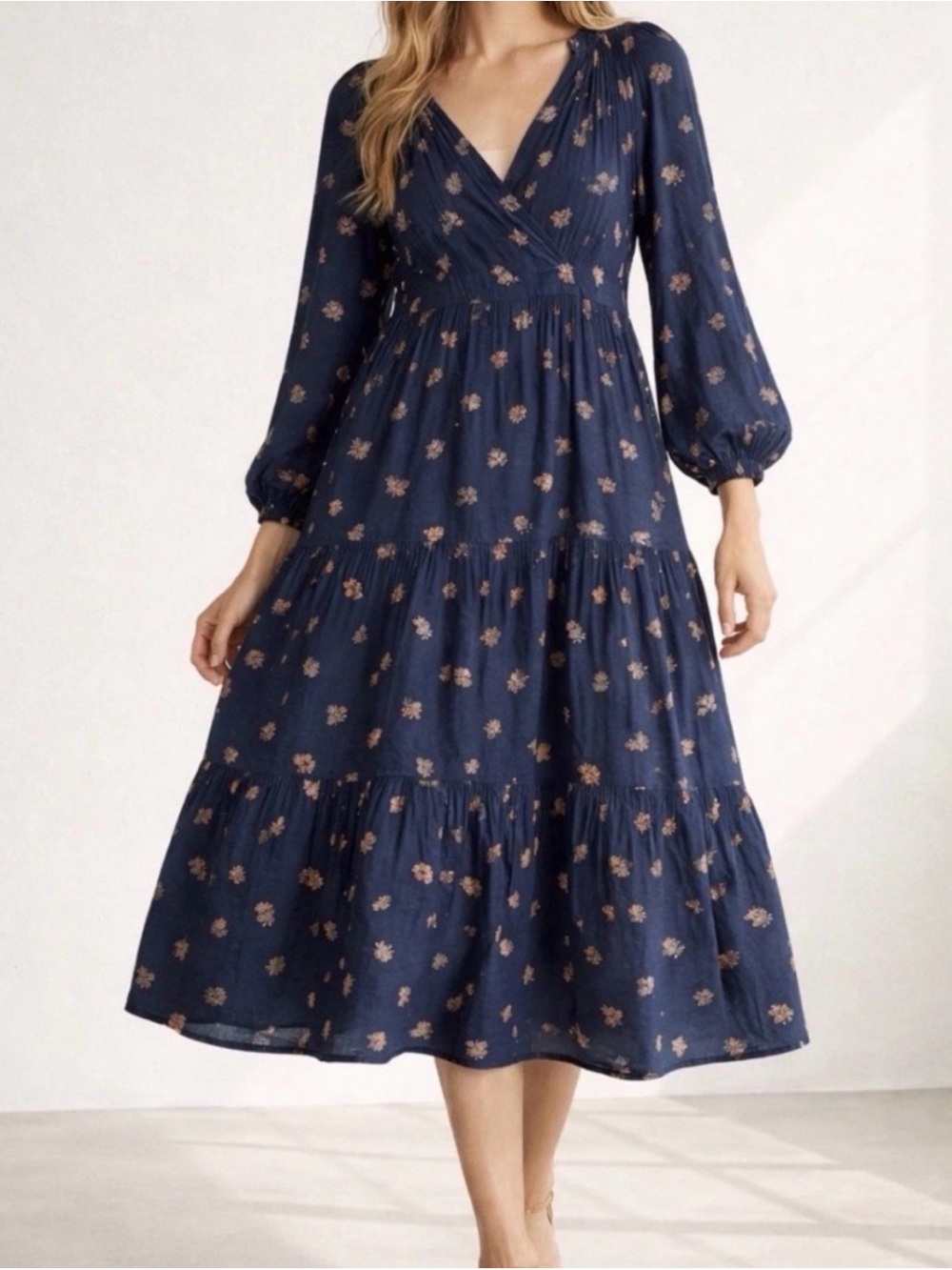 Madewell Challis Floral‎ Tiered Midi Dress